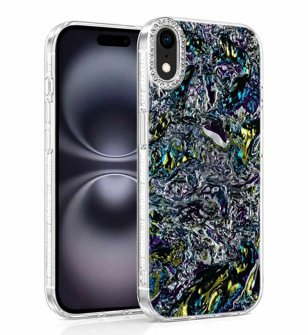DL3 Mobilak Glitter Rhinestone Protective Case for iPhone XR with Shockproof Design - Multi Color