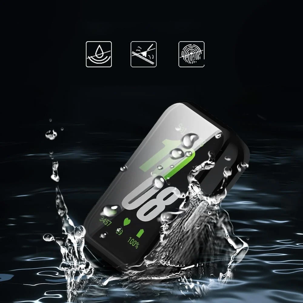 DL3 Mobilak Case Compatible with Samsung Galaxy Fit 3 Case All-Around with Built-in Screen Protector Watch Soft TPU Shockproof Cover Slim Guard Thin Bumper Shell Protector - Black