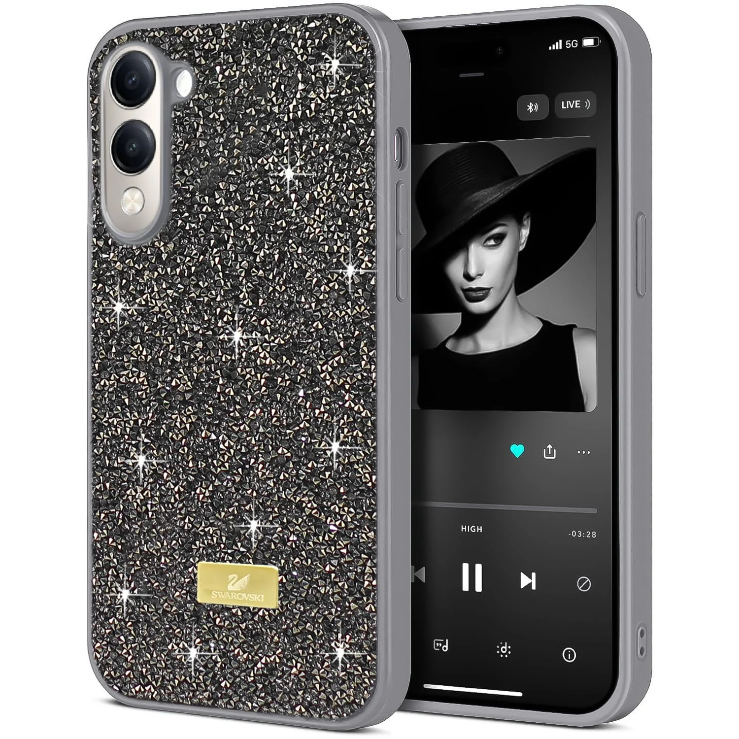 DL3 Mobilak Glitter Rhinestone Protective Case for vivo Y04 / vivo Y29s 5G with Shockproof Design