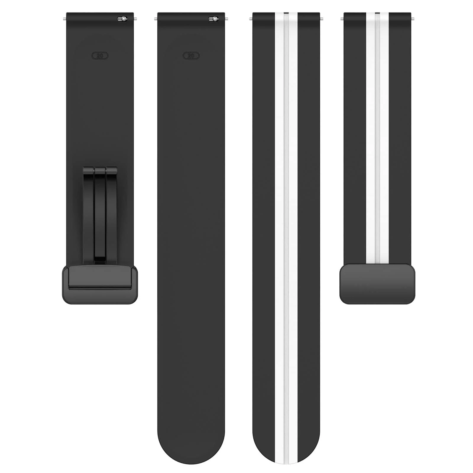 DL3 Mobilak 22MM Silicone Band Magnetic Clasp Strap For Xiaomi Redmi Watch 5 Active/5 Lite/Compatible with Samsung Galaxy Watch 46mm/Watch 3 45mm/Gear S3/Huawei watch (GT6 GT5 GT4 GT3 (A. ) - A.Black White