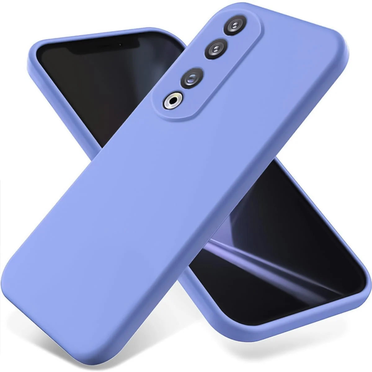 DL3 Mobilak Soft Silicone Protective Case for Honor 90 with Microfiber Lining and Shockproof Design - Baby Blue