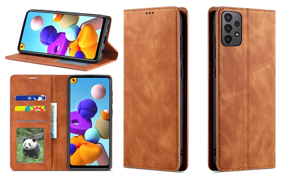 Dl3 Mobilak Premium PU Leather Flip Folio Case for Samsung Galaxy A23 5G/4G, Magnetic Closure Protective Case Kickstand Card Cash Slot Shockproof Durable Wallet Cover Soft TPU (Green)