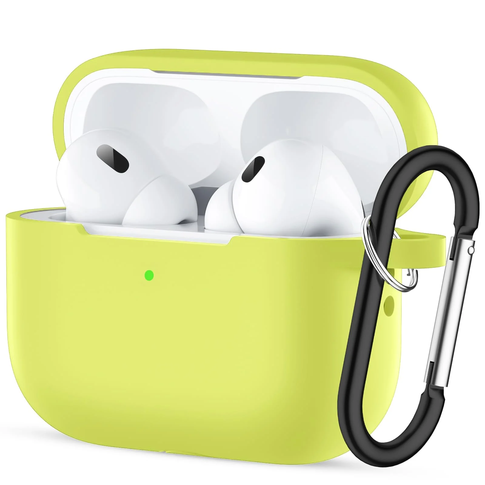 DL3 MOBILAK Compatible with AirPods Pro 2nd Generation Case Cover, Protective Silicone Skin with Keychain for Women Men for Apple AirPods Pro Gen 2 (2022), Front LED Visible - Yellow