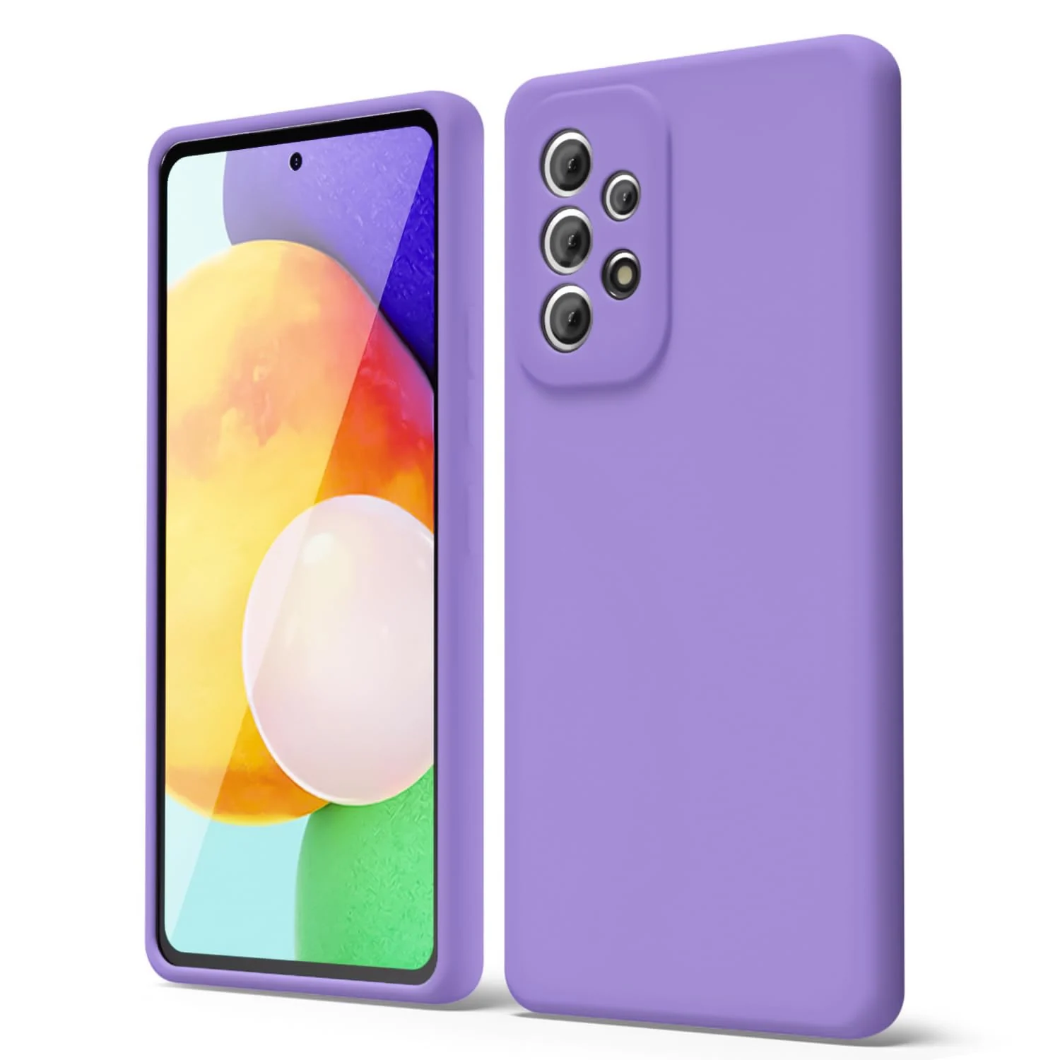 DL3 Mobilak Liquid Silicone Protective Case with Soft Microfiber Lining with Full Camera Protection for Samsung Galaxy A23 5G / 4G - Light Purple