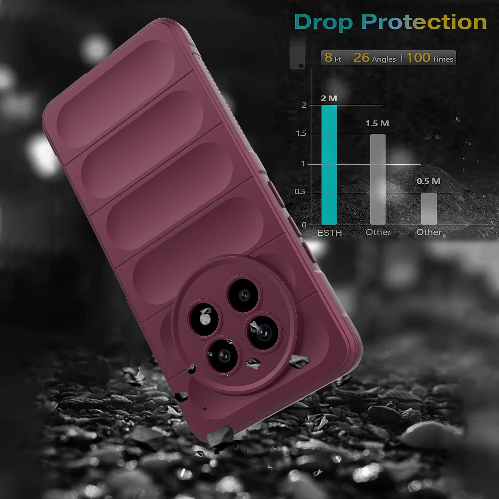 DL3 Mobilak Flexible Silicone and TPU Protective Case with Camera Protection for realme 13 Pro / realme 13 Pro Plus 5G - Wine Red