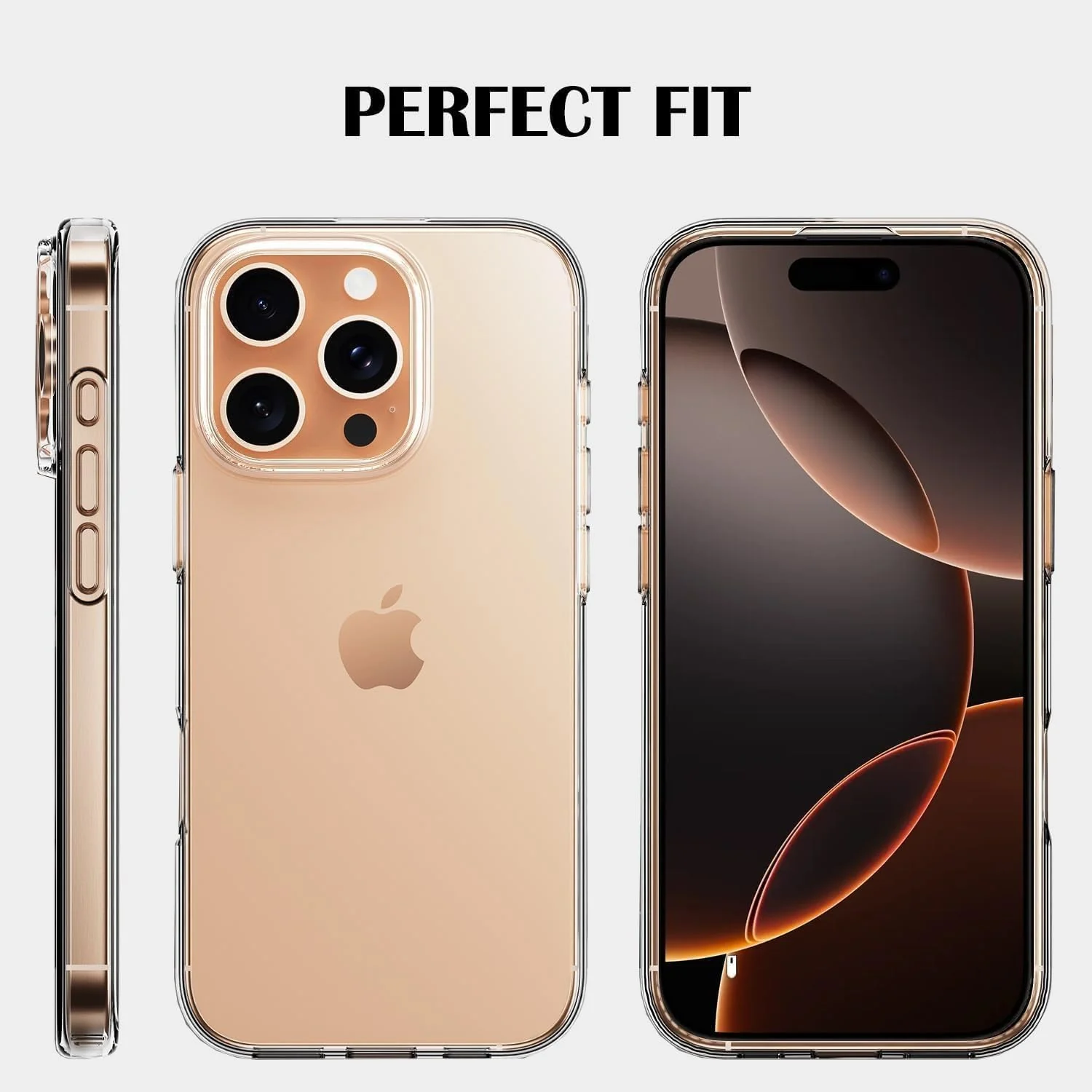 DL3 Mobilak Clear TPU Protective Case for iPhone 16 Pro with Camera Protection and Shockproof Design - Clear