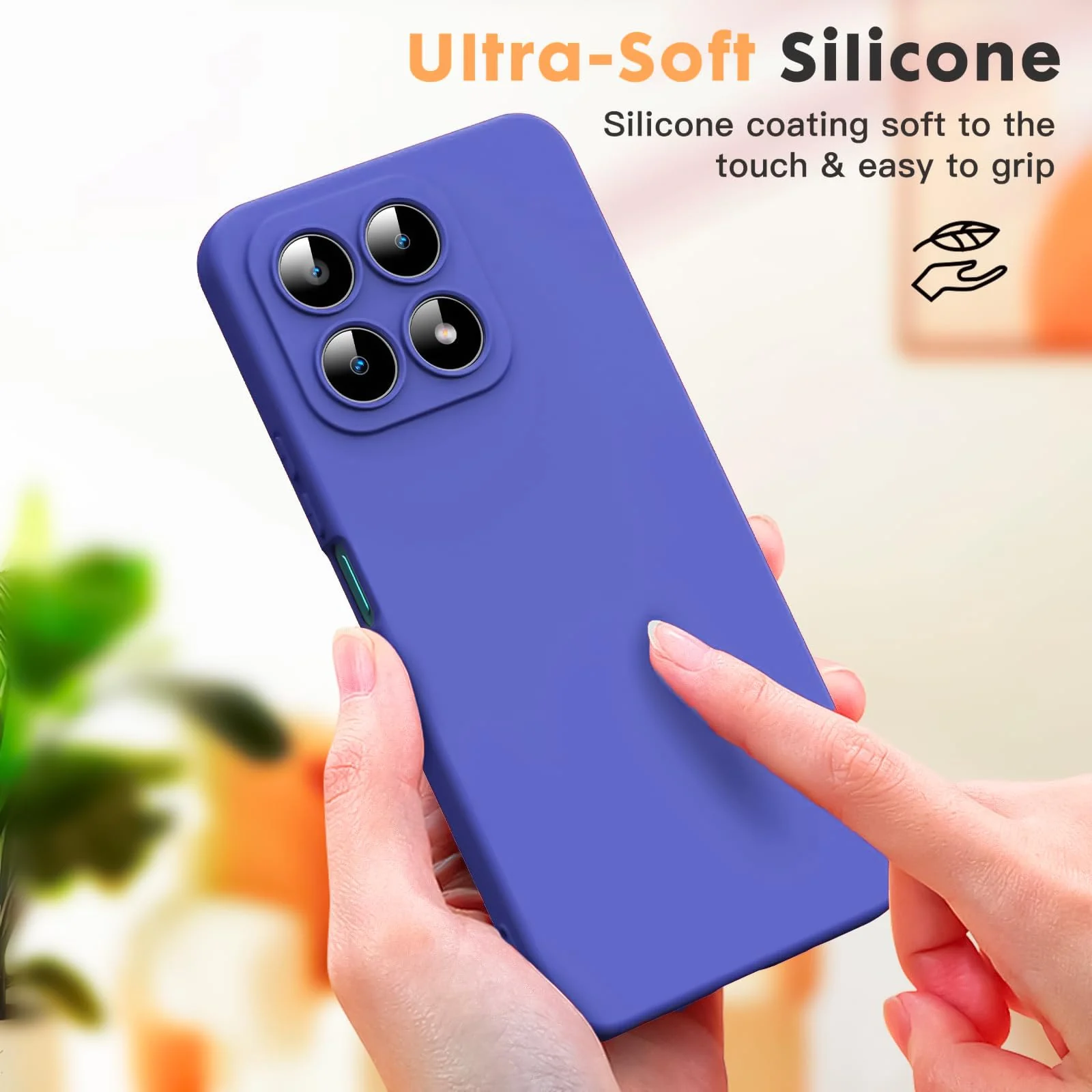 DL3 Mobilak Liquid Silicone Protective Case with Soft Microfiber Lining with Full Camera Protection for Honor X8A - Light Blue