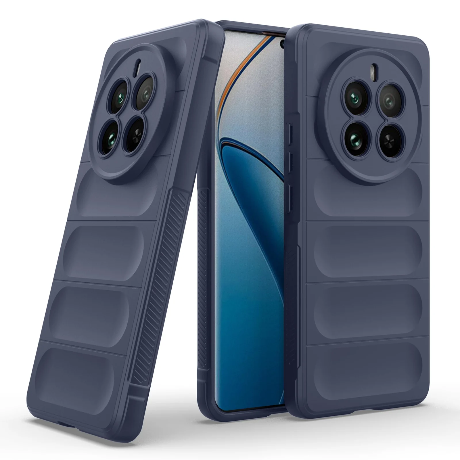 DL3 Mobilak Silicone Case for realme 12 Pro/realme 12 Pro Plus Heavy Duty Protective [Slim Fit] Shockproof Soft Flexible Protective Design Shock- TPU Cover With Camera Protection - Blue
