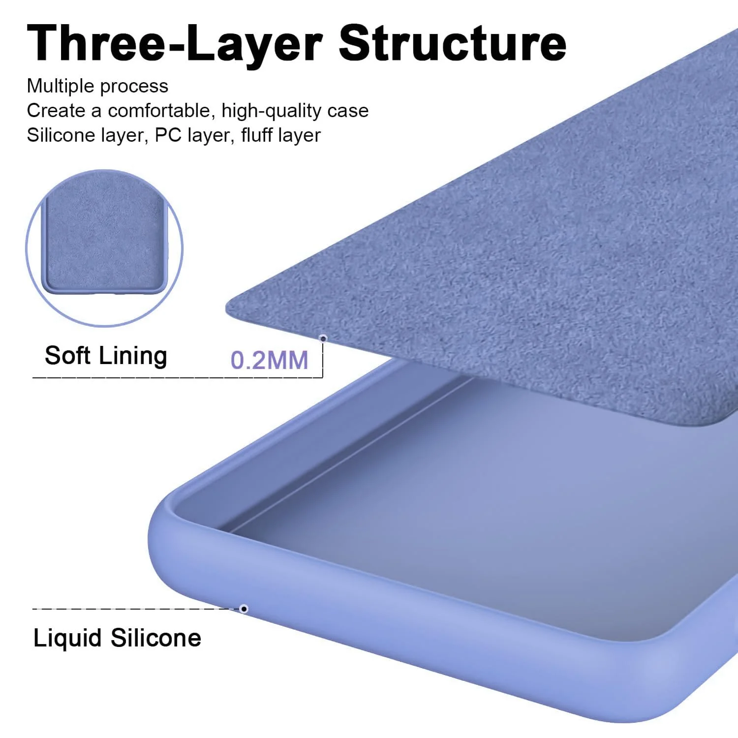 DL3 Mobilak Liquid Silicone Protective Case with Soft Microfiber Lining with Full Camera Protection for OPPO Reno 8 Pro 5G / Reno8 Pro+ Plus 5G - Baby Blue