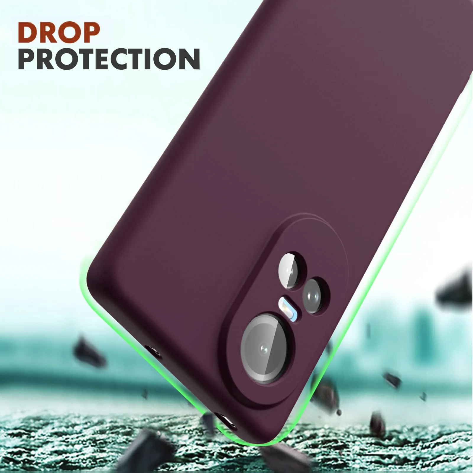 DL3 Mobilak Liquid Silicone Protective Case with Soft Microfiber Lining with Full Camera Protection for OPPO Reno 10 5G / OPPO Reno 10 Pro 5G - Wine Red