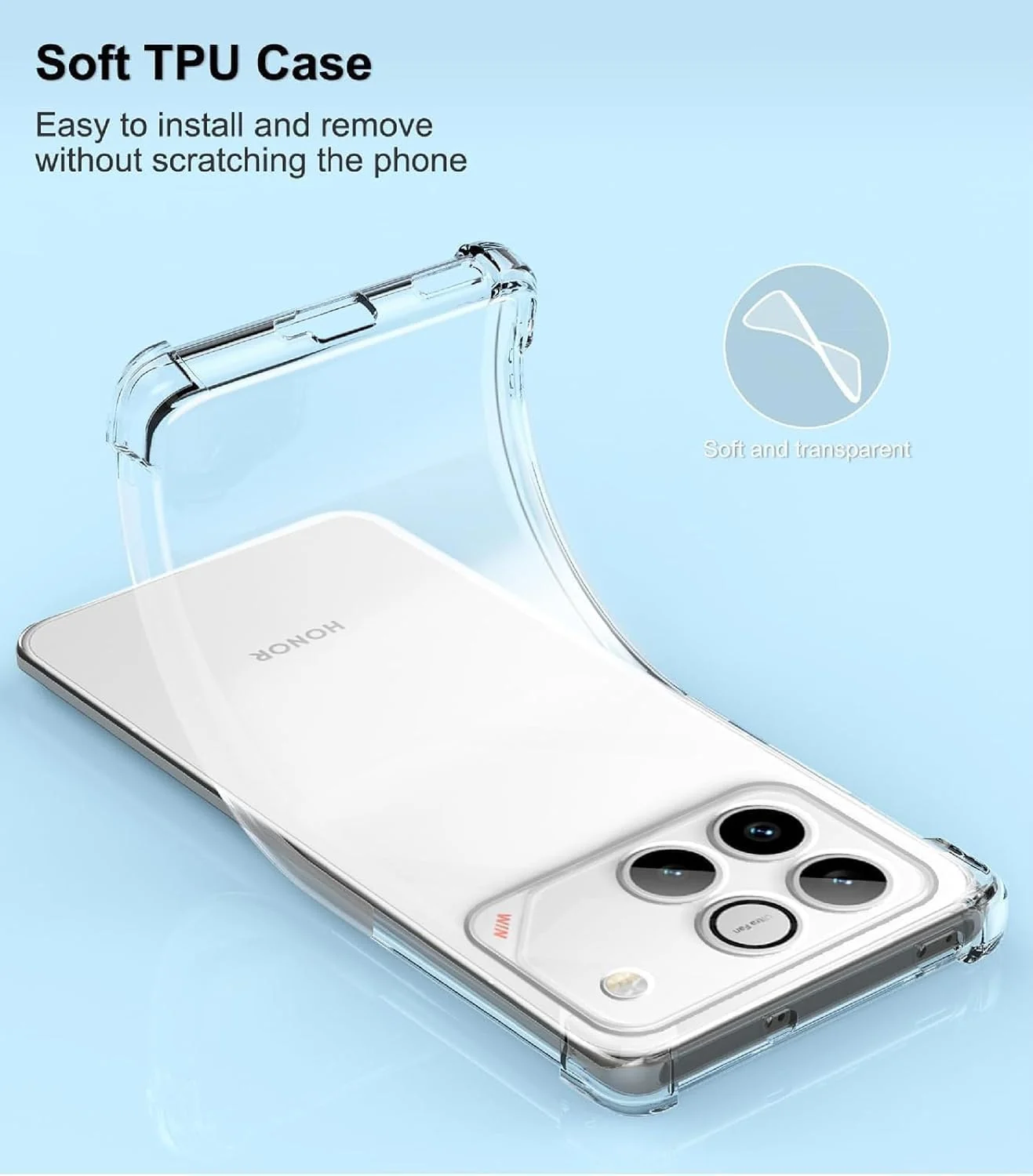 DL3 MOBILAK Clear Soft TPU Phone Case for Honor Win and Win RT - Clear