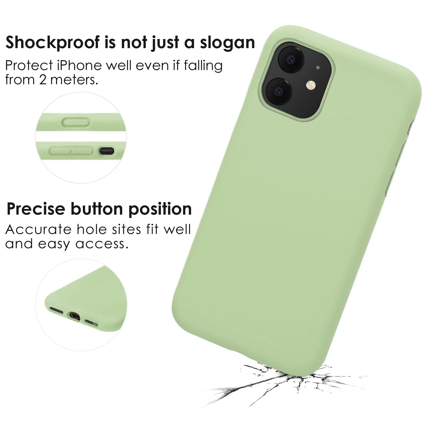DL3 Mobilak Liquid Silicone Protective Case for iPhone 11 (6.1 Inch) with Camera Protection and Microfiber Lining - Grass Green