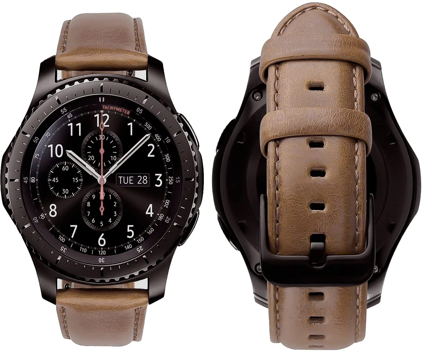 DL3 Mobilak Leather Band 20MM Strap For Samsung Gear Sport/Watch 4/Watch 5/5 Pro /S2 classic/active 2 40mm 44mm/Amazfit GTS 3/ GTS 4/4 Mini/Bip 3/Pro/GTS 2 mini/GTS 2e/Bip U/UPro - Beige