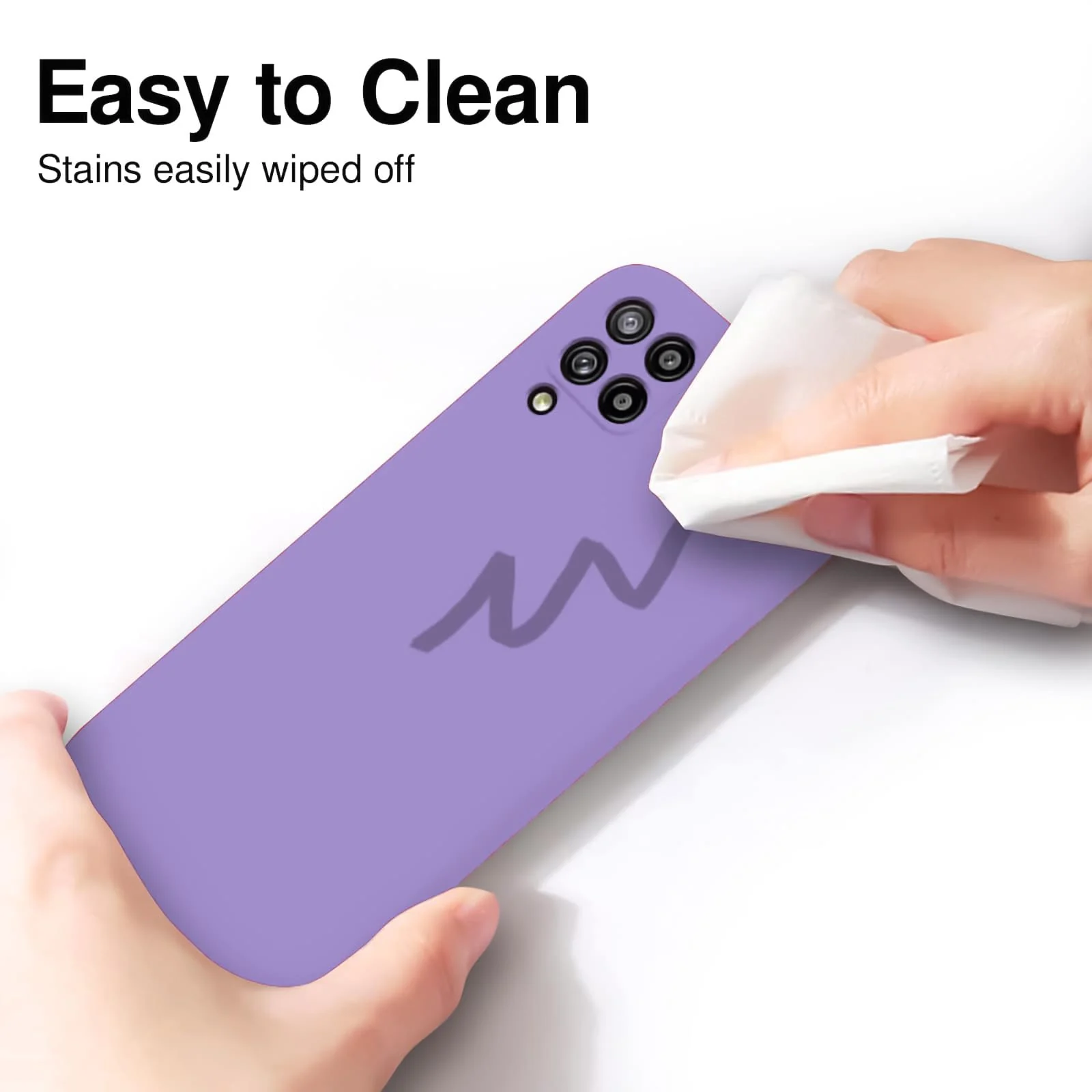 DL3 Mobilak Samsung Galaxy A12 / M12 Case, Soft Flexible Silicone Gel Rubber Bumper Cover, Full Body Shockproof Protective Phone Case - Light Purple