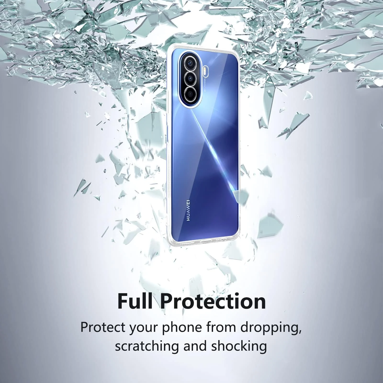 DL3 Mobilak Case Compatible with HUAWEI nova Y70 / Y70 Plus Case Crystal Soft TPU Gel Case Flexible Silicone Anti-Scratch Camera Protection TPU Cover - Clear