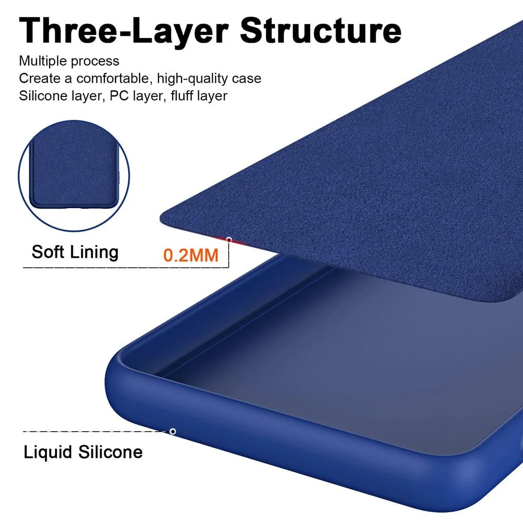 DL3 Mobilak Soft Silicone Protective Case for POCO X5 Pro 5G with Microfiber Lining and Shockproof Design - Royal Blue