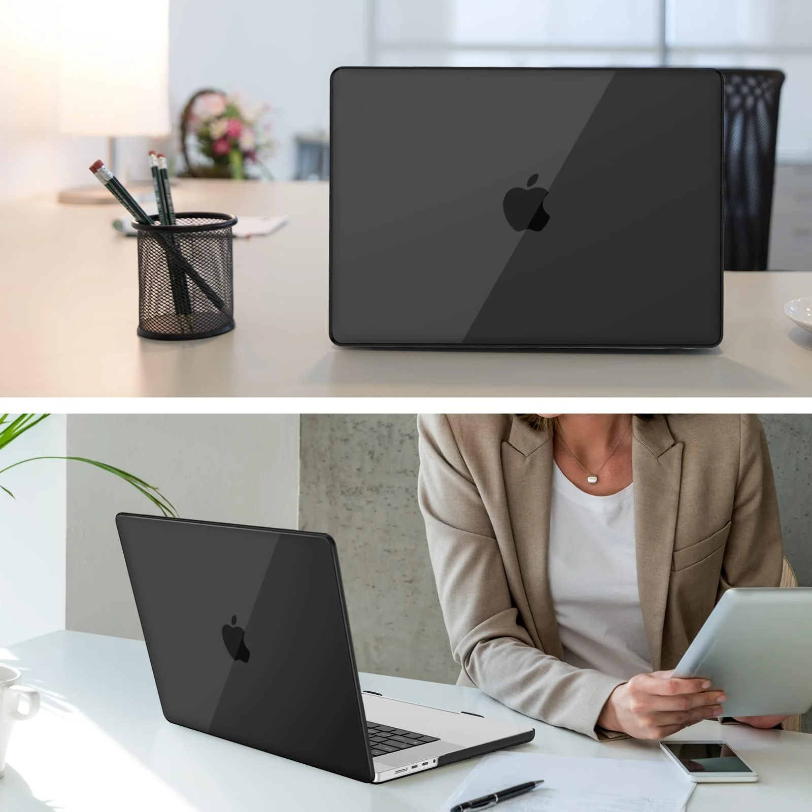 DL3 Mobilak Compatible with MacBook Pro 13 inch Case 2024 2023 2022-2016 M2 M1 A2338 A2289 A2251 A2159 A1989 A1706 A1708 with/without Touch Bar, Protective Plastic Hard Shell Case Cover - Black