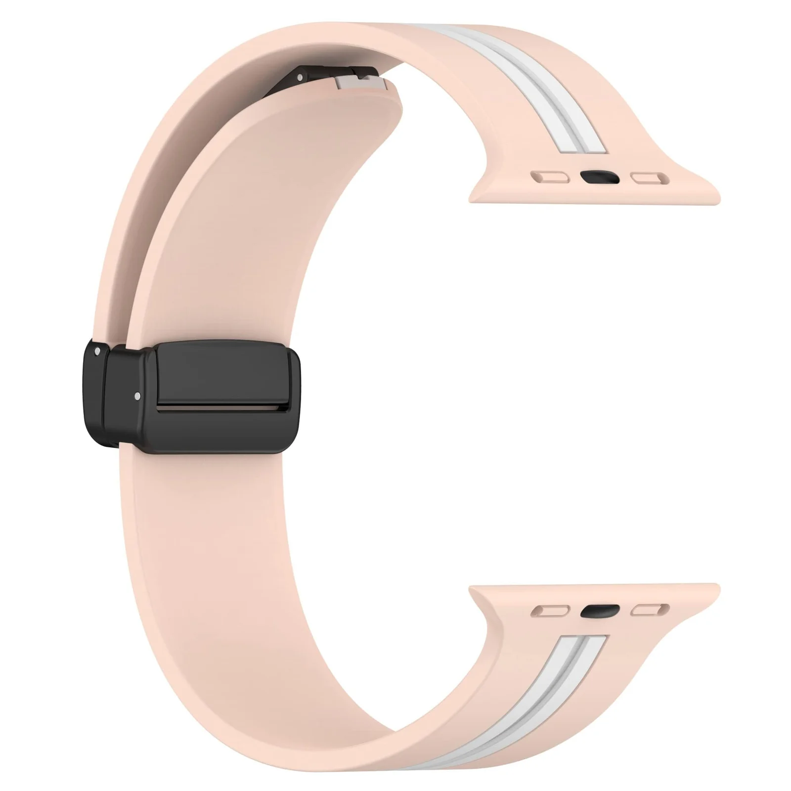 DL3 Mobilak Magnetic Bands for Apple Watch Ultra/Ultra 2 Band 49mm 45mm 44mm 42mm 41mm 40mm 38mm, Soft Sport Silicone Strap for iwatch Series 9/8/7/6/5/4/3/2/1/SE (42mm/44mm/45mm/49mm) - Pink White
