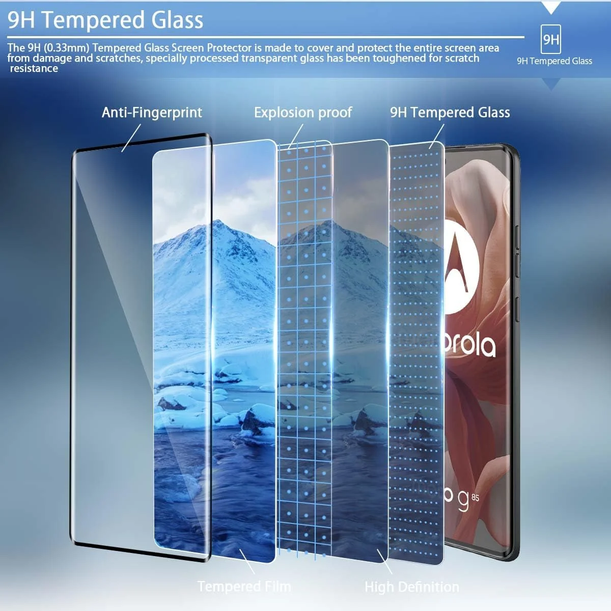 DL3 Mobilak Screen Protector for Motorola Moto G85 5G / Motorola Edge 50 Fusion, Tempered Glass Screen Saver Premium HD Protective, Scratch Resistant, NO-Bubble, 9H Hardness, Full Coverage Film - Clear