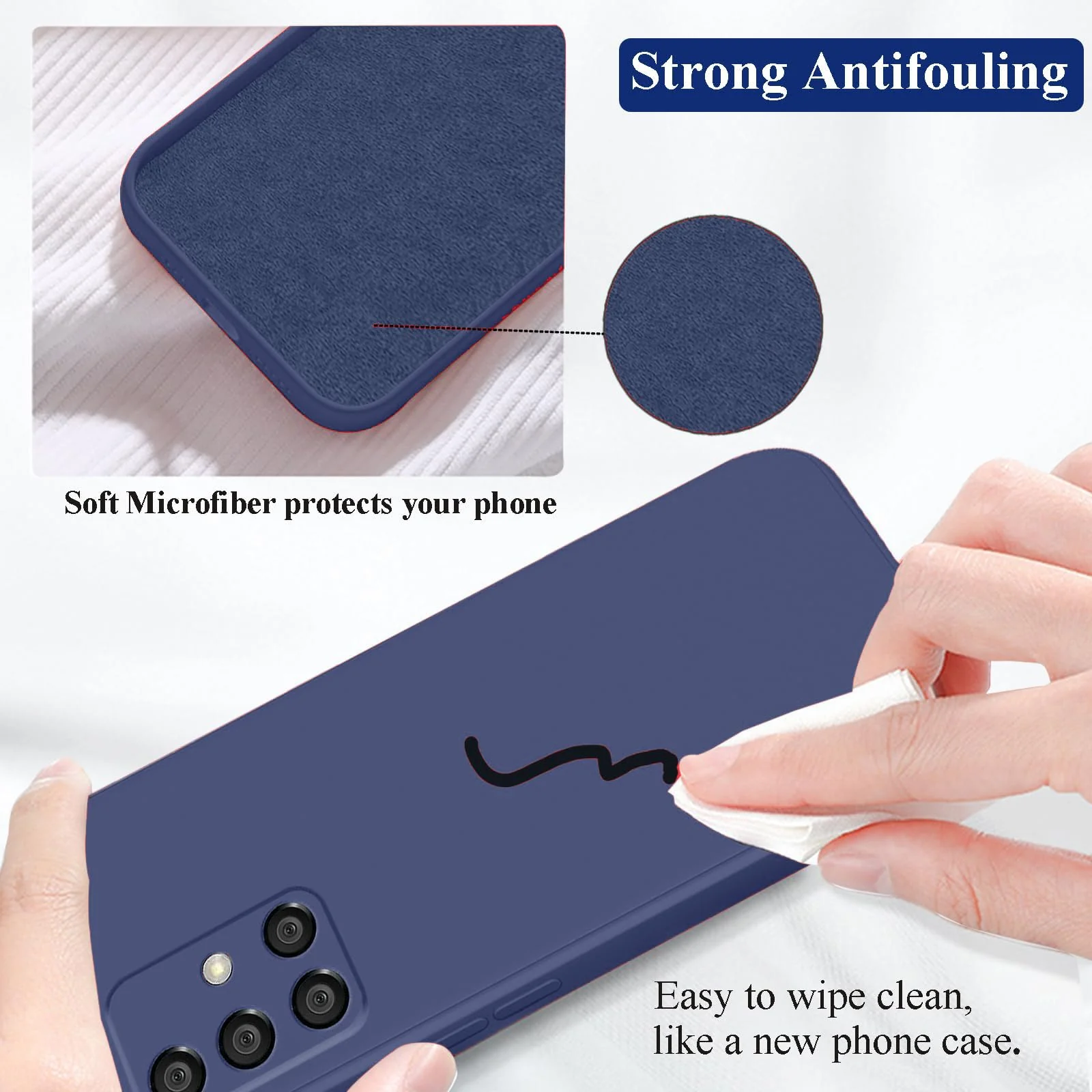 DL3 Mobilak Samsung Galaxy A51 Case, Soft Flexible Silicone Gel Rubber Bumper Cover, Full Body Shockproof Protective Phone Case - Blue 1
