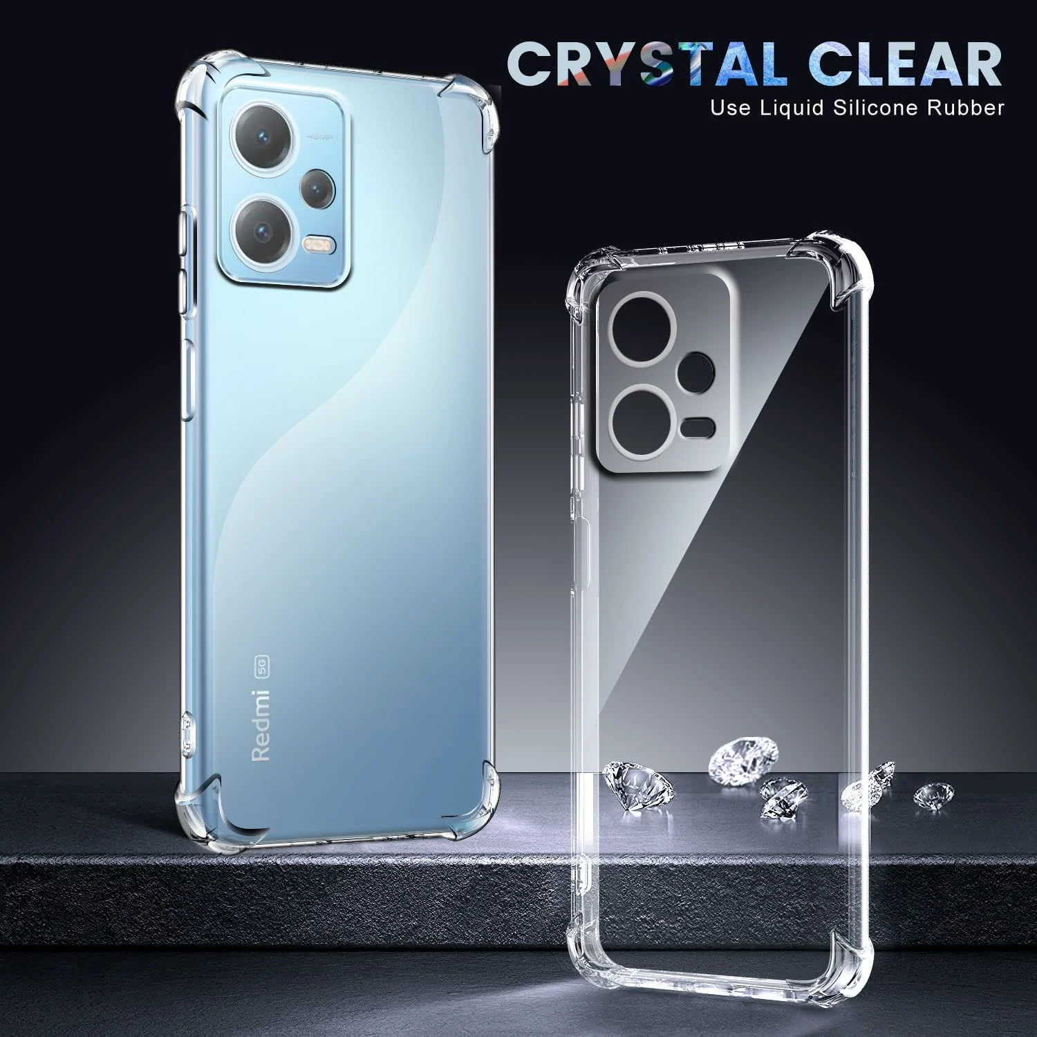 DL3 Mobilak Clear TPU Protective Case for Redmi note 12 4G with Camera Protection and Shockproof Design - Clear