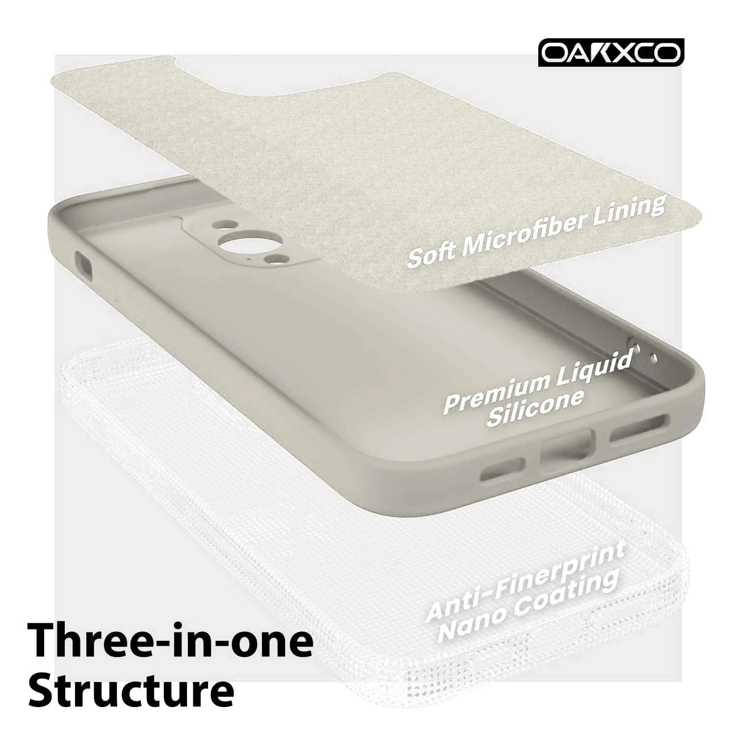 DL3 Mobilak Liquid Silicone Case for iPhone 11 Pro Max (6.5 Inch), Shock-absorbing protection, Scratch-resistant surface, Soft microfiber lining - Off white