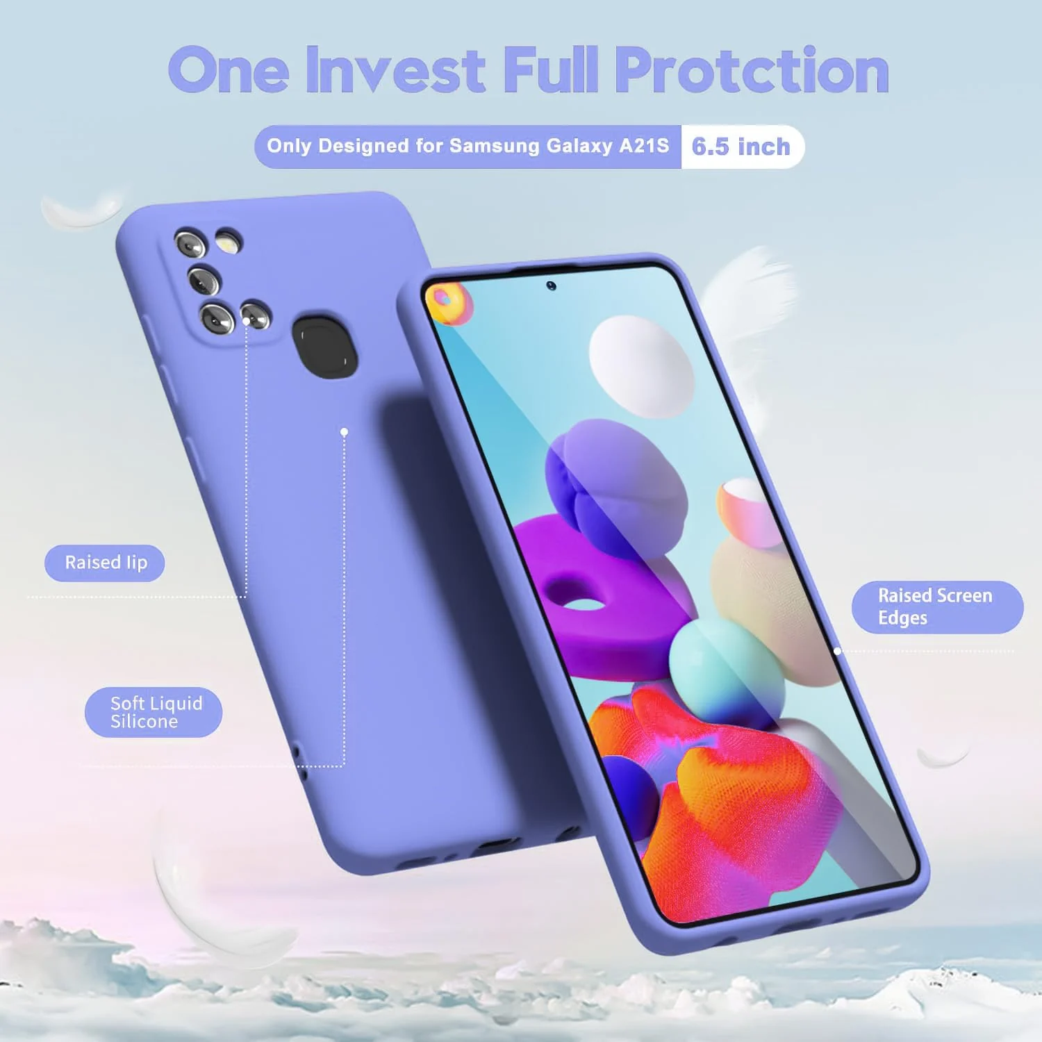 DL3 Mobilak Soft Silicone Gel Bumper Case for Samsung Galaxy A21s - Baby Blue