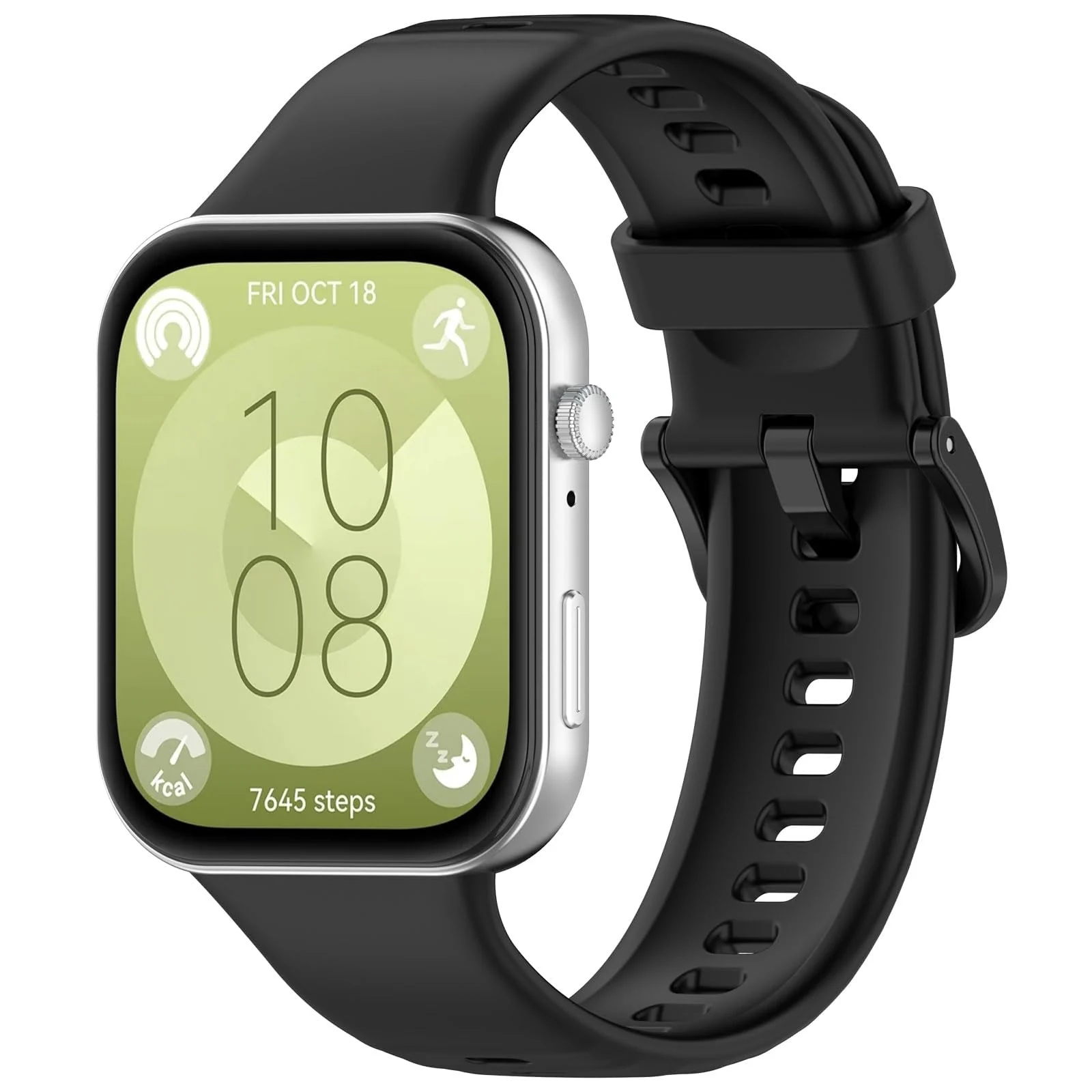 DL3 Mobilak Silicone Bracelet for Huawei Watch Fit 3/Watch Fit 4 Pro/Fit 4 Strap, Soft Silicone Sport Replacement Strap for Women/Men, Adjustable Waterproof Sports Band - Black