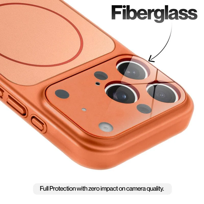 DL3 Mobilak PC Protective Case for iPhone 12 Pro Max, Compatible with MagSafe accessories, Supports wireless charging, Camera protection - Orange
