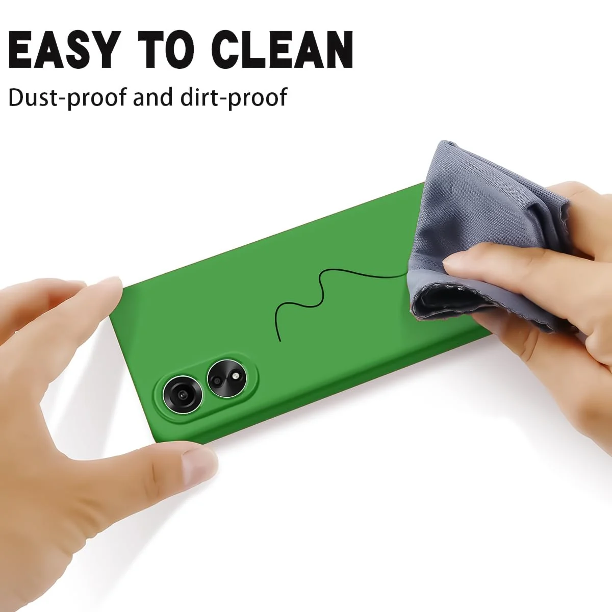 DL3 Mobilak Soft Silicone Protective Case for OPPO A18 with Microfiber Lining and Shockproof Design - Neon Green