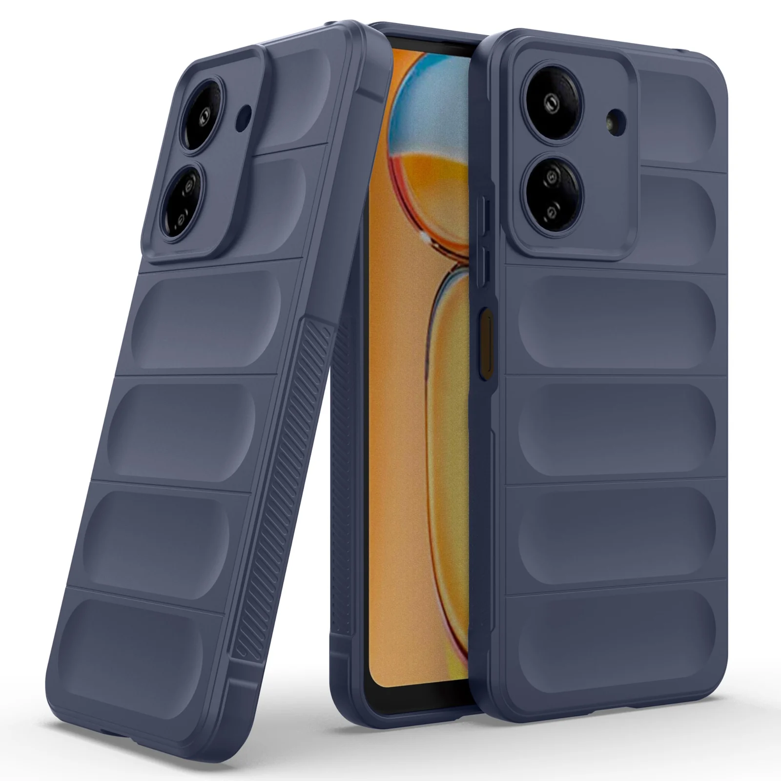 DL3 Mobilak Flexible Silicone and TPU Protective Case with Camera Protection for Xiaomi Redmi 13C 4G - Blue