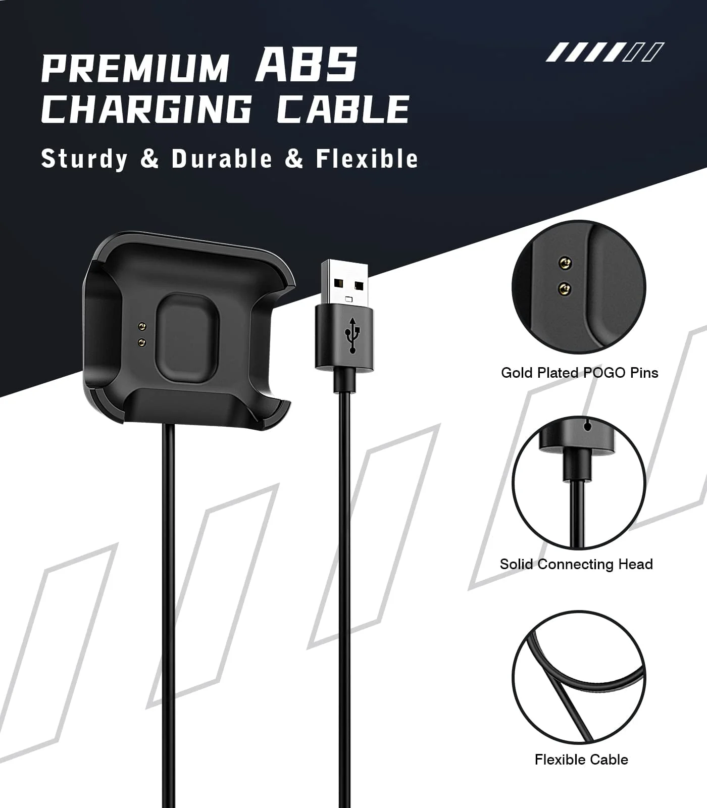 DL3 Mobilak Charger Compatible with Xiaomi Mi Watch Lite/Redmi Watch, Portable Charging Dock with USB Cable Cord 1M - Black