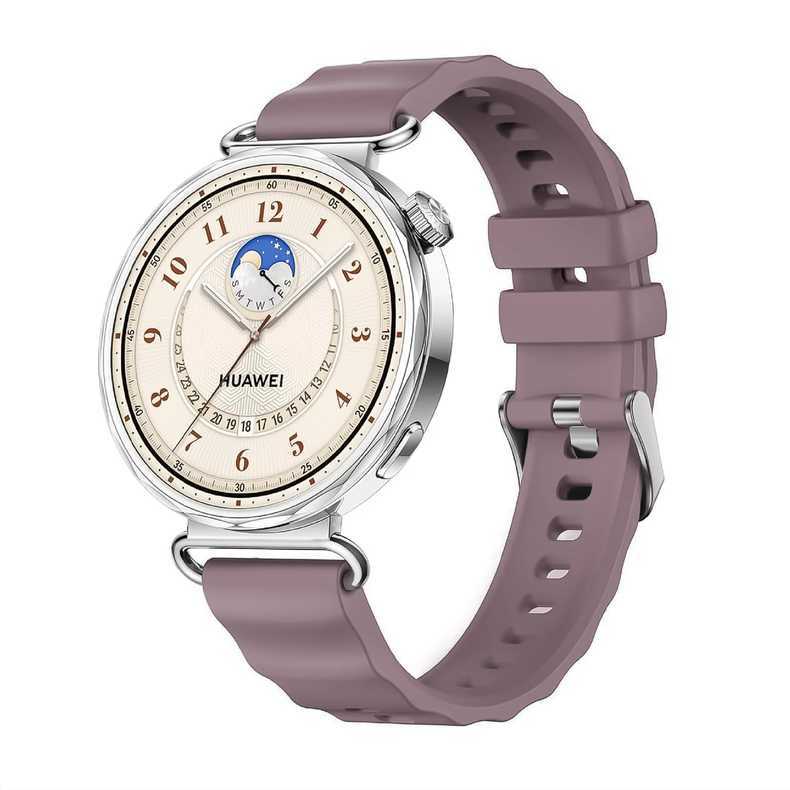 DL3 Mobilak 18mm Silicone Strap Compatible with Huawei Watch GT 6 41mm/GT 5 Pro 42 mm/GT5 41mm/GT4 41 mm/Huawei Watch 5 42mm, 18 mm Silicone Sport Replacement Band for Venu 2S/3S/Vivomove 3S/4S