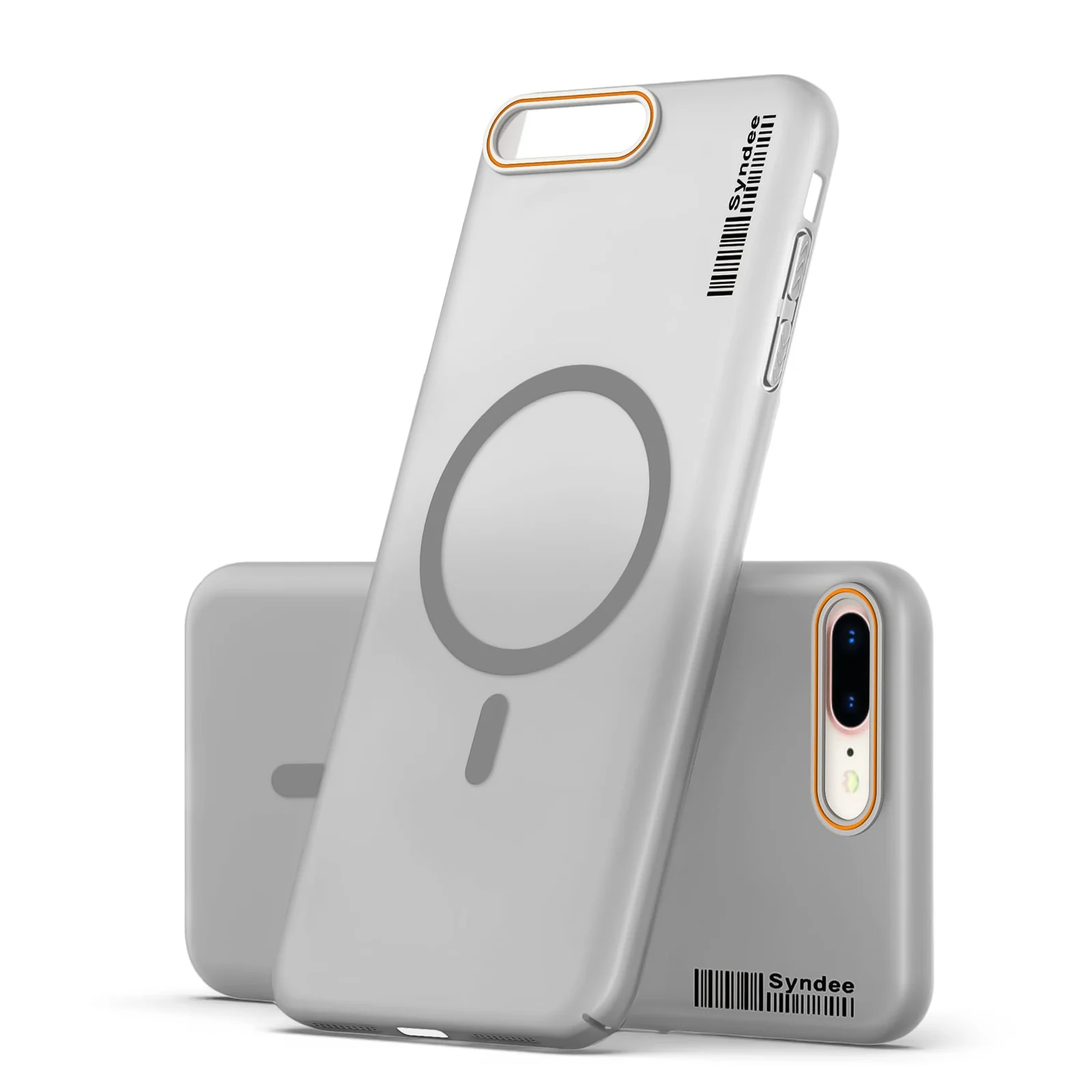 DL3 Mobilak Case Back Cover for iPhone 7 Plus / iPhone 8 Plus, Sleek Frosted Translucent Back Only Compatible with Wireless Magnetic Accessories | Anti-Scratch Shockproof Phone Case - Gray