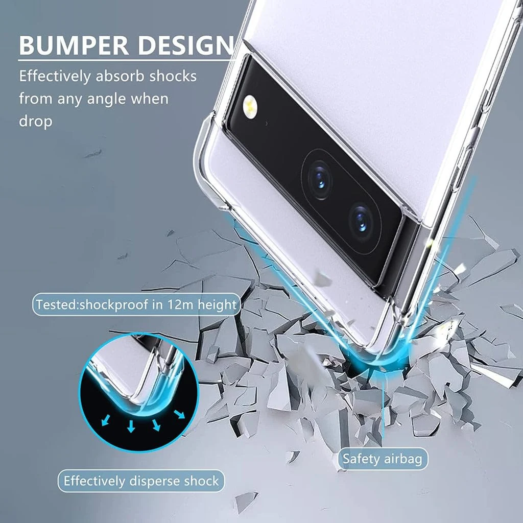 DL3 Mobilak Case Compatible with Google Pixel 7, Cover Silicone TPU Gorilla Anti-shock Protector Camera Shockproof Corners - Clear