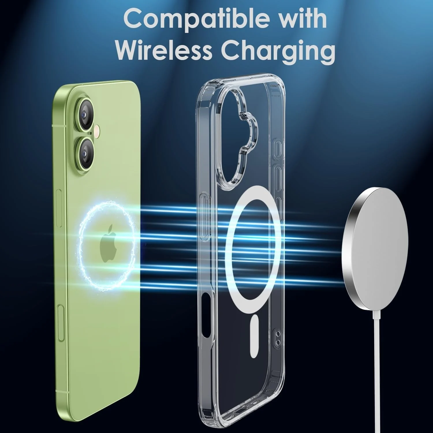 DL3 MOBILAK for iPhone 17 Case Clear [Compatible with MagSafe] Slim Magnetic Clear Bumper Case