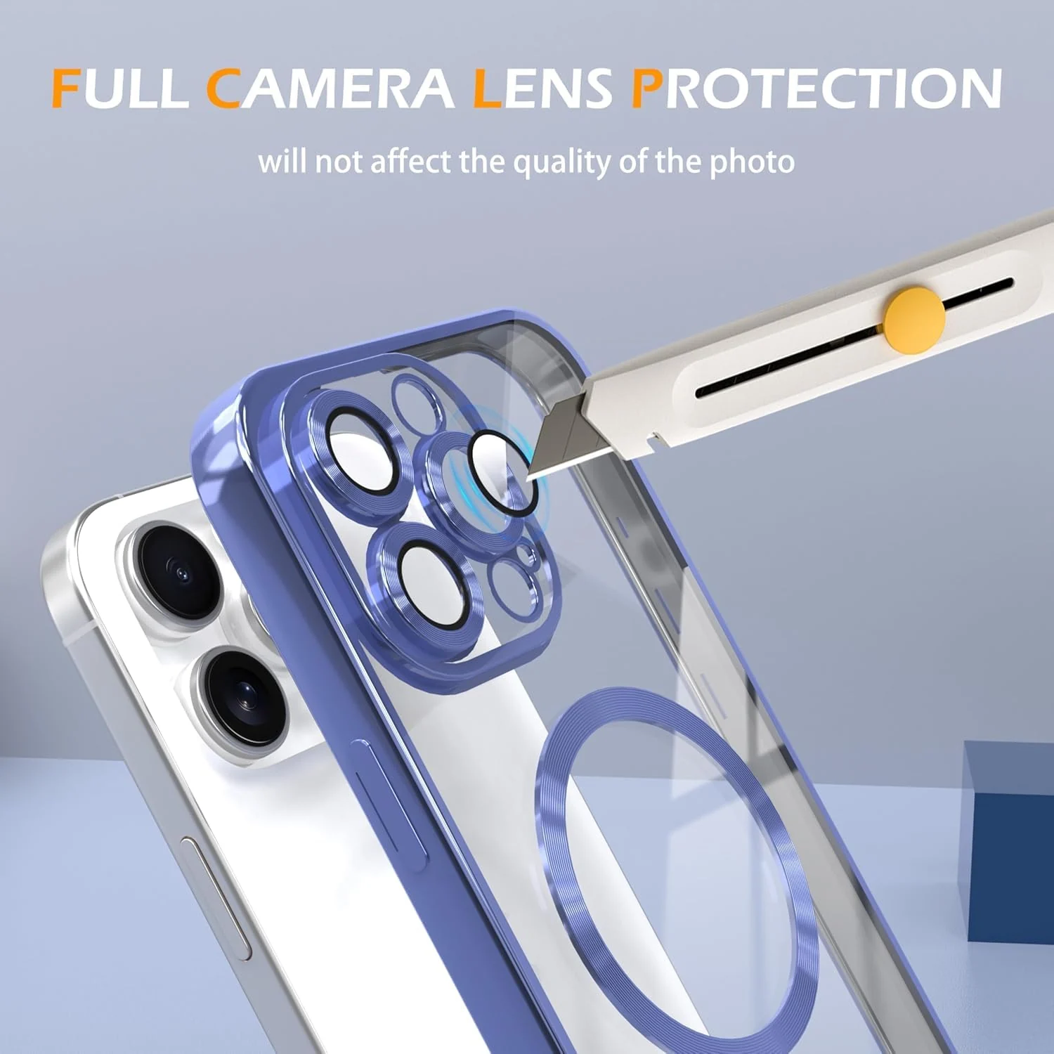DL3 Mobilak Soft Clear Case for iPhone 11 Pro 5.8-Inch, Camera Lens Full Protection, Compatible with MagSafe Wireless Charging, Shockproof Electroplated TPU Phone Cover - Blue