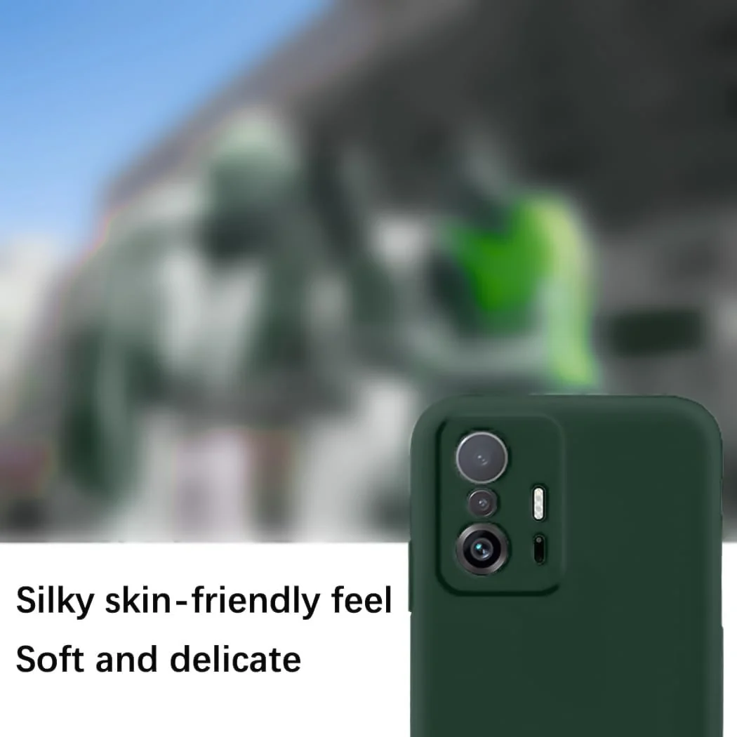 DL3 Mobilak Soft Silicone Protective Case for Xiaomi 11T / Xiaomi 11 T Pro with Microfiber Lining and Shockproof Design - Green