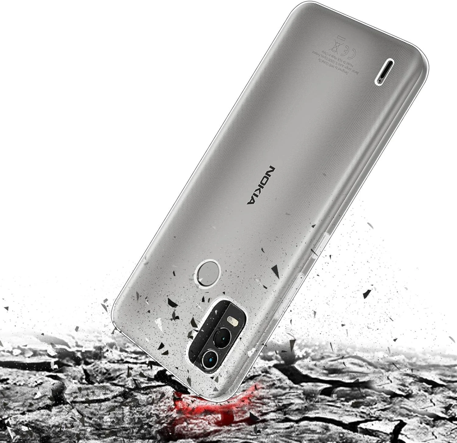 DL3 Mobilak Case Compatible with Nokia C21 Plus Case Crystal Soft TPU Gel Case Flexible Silicone Anti-Scratch Camera Protection TPU Cover - Clear