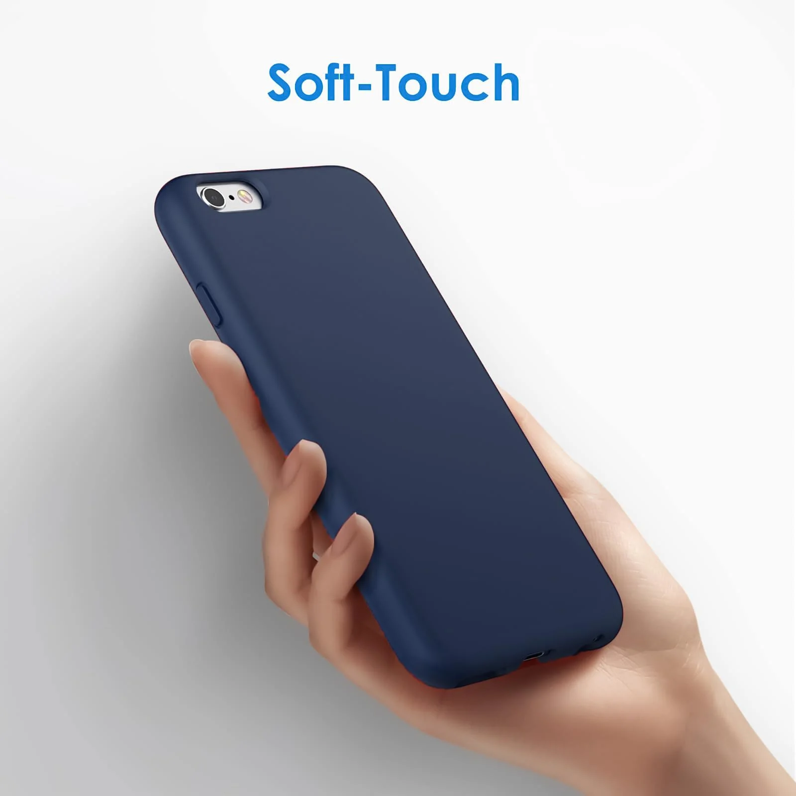 DL3 Mobilak Liquid Silicone Case for iPhone 6 / 6S, Shock-absorbing protection, Scratch-resistant surface, Soft microfiber lining - Blue