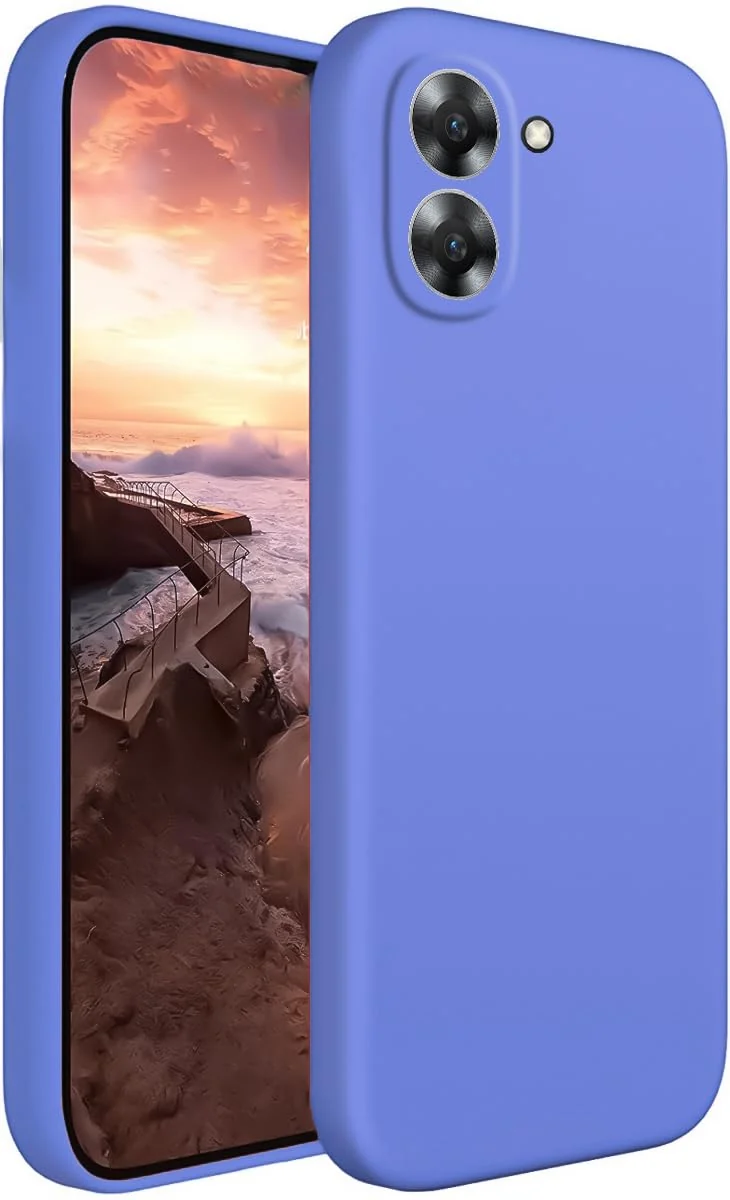 Dl3 Mobilak Case Compatible with Realme 10 Liquid Silicone Case Shockproof Soft TPU Slim Back Cover (Blue)