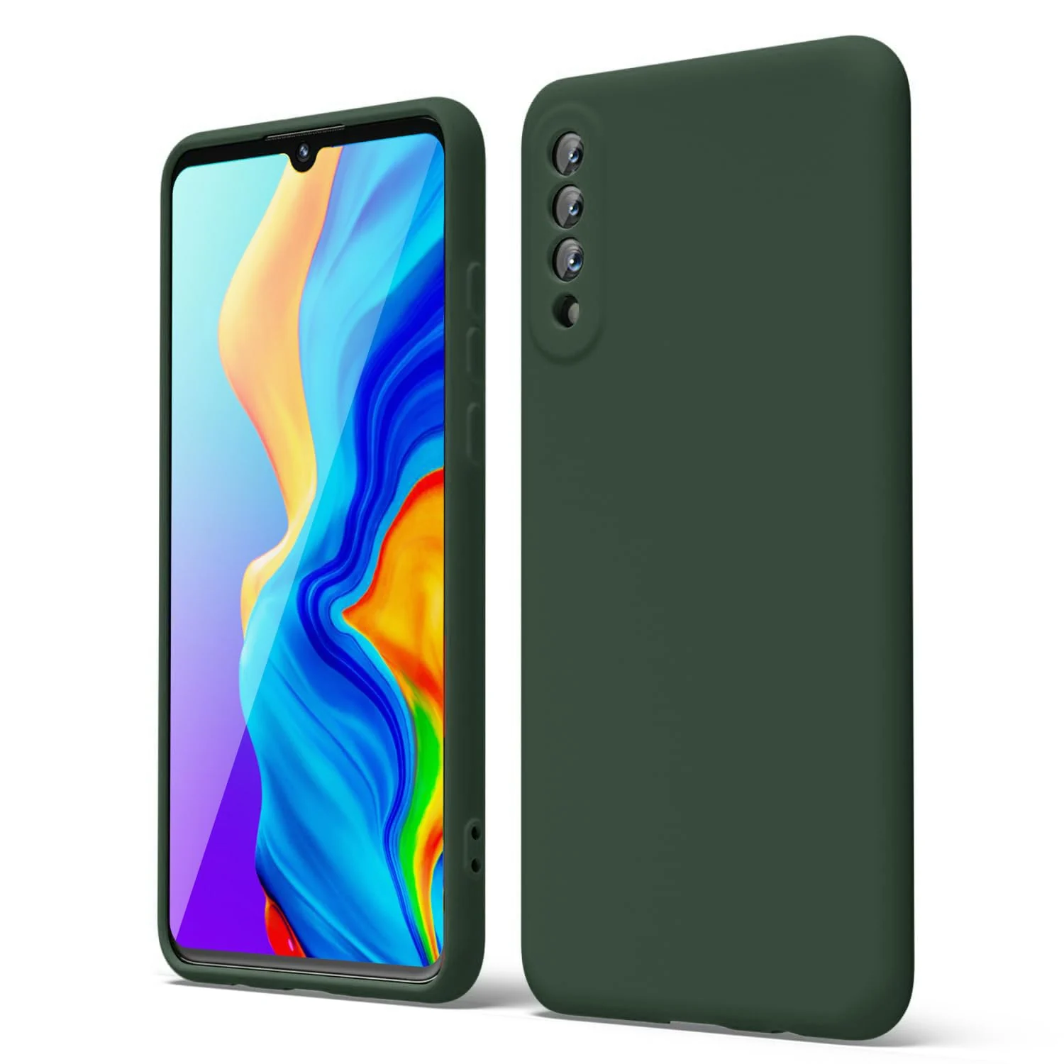 DL3 Mobilak Liquid Silicone Protective Case with Soft Microfiber Lining with Full Camera Protection for Xiaomi Mi 9 - Green