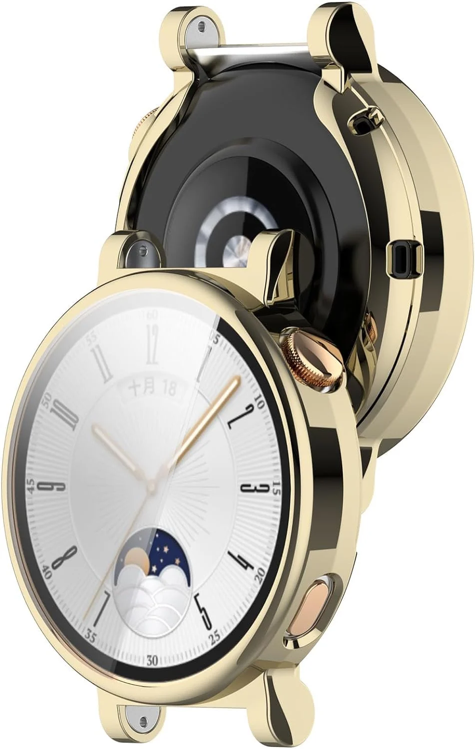 DL3 MOBILAK Case Compatible with Huawei Watch GT4 41MM Case All-Around Screen Protector Watch Soft TPU Shockproof Cover Slim Guard Thin Bumper Shell Protector - Gold