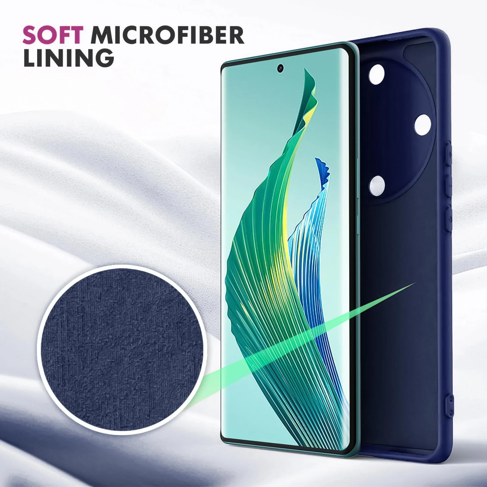 DL3 Mobilak Soft Silicone Protective Case for Honor X9a with Microfiber Lining and Shockproof Design - Blue 2