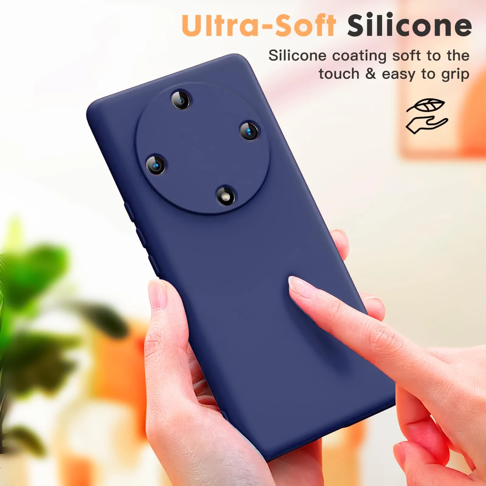 DL3 Mobilak Soft Silicone Protective Case for Honor X9a with Microfiber Lining and Shockproof Design - Blue 2