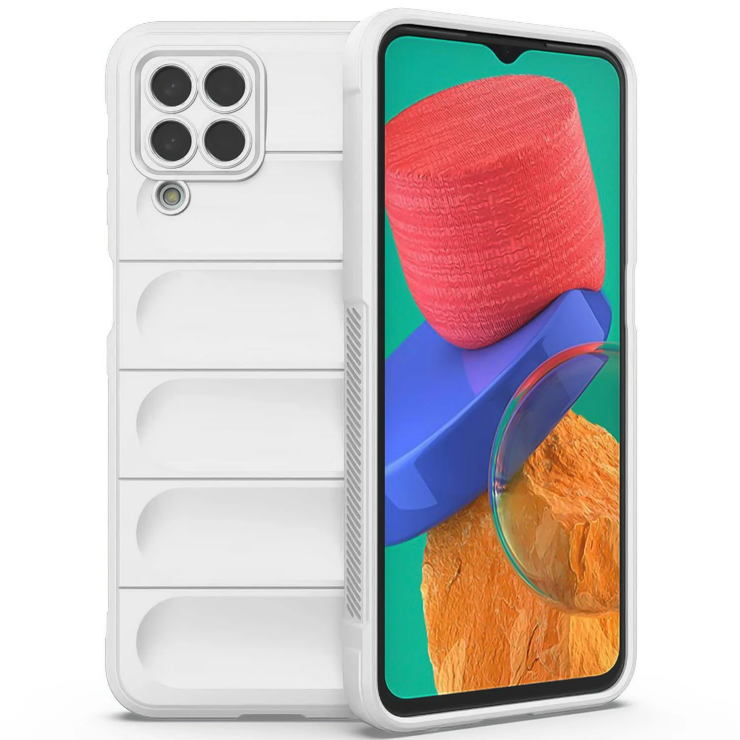 DL3 Mobilak Flexible Silicone and TPU Protective Case with Camera Protection for Samsung Galaxy M33 5G - White