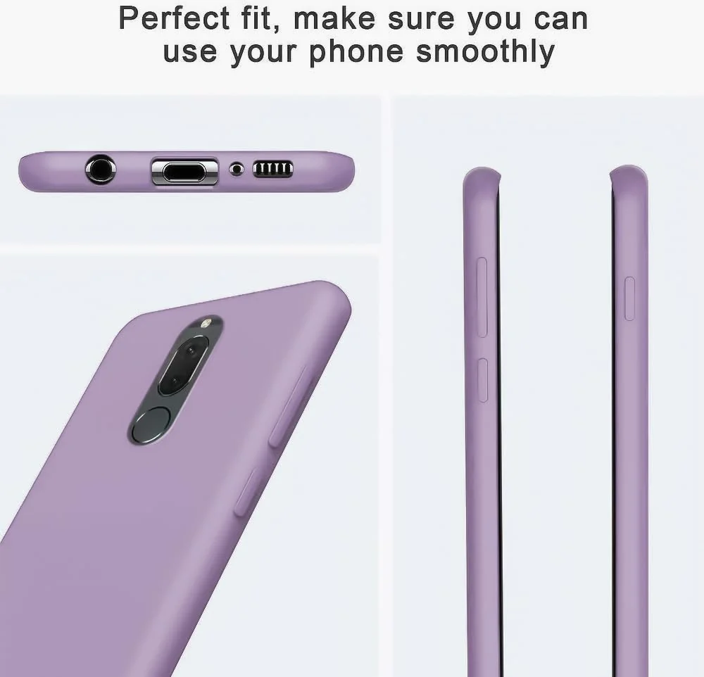 DL3 Mobilak Soft Silicone Protective Case for Huawei Mate 10 Lite with Microfiber Lining and Shockproof Design - Lavender