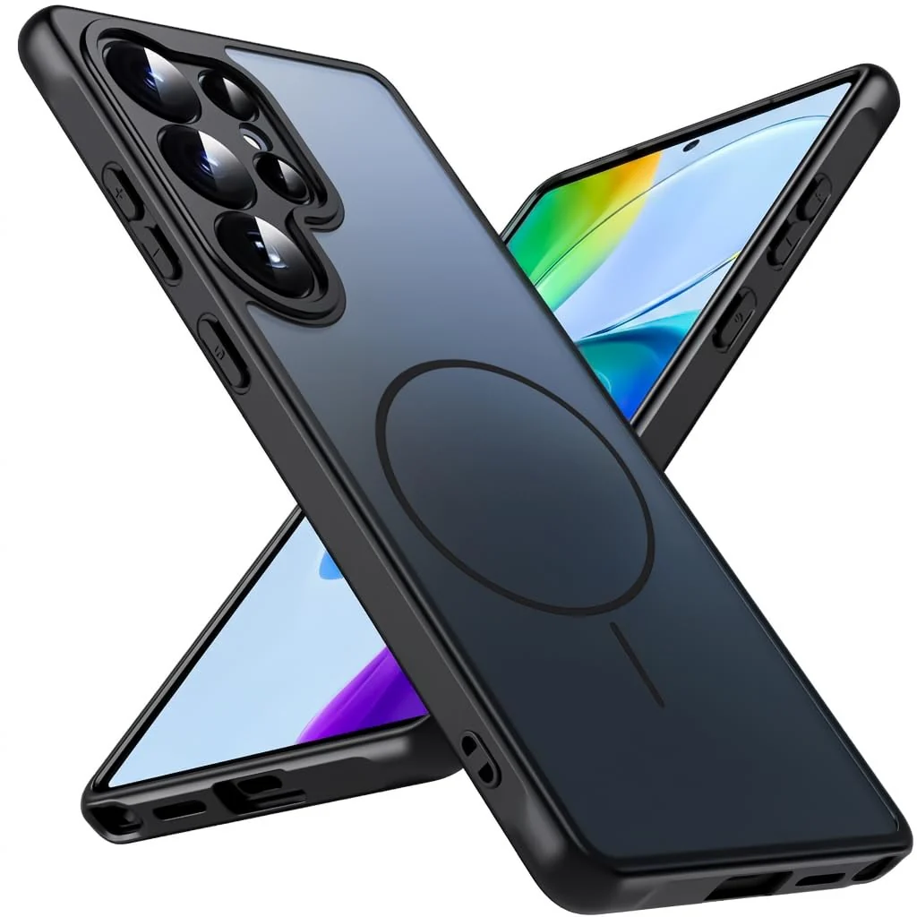 Dl3 Mobilak Case For Samsung Galaxy A07 4G Translucent Matte PC Back & Soft TPU Edge, [Not Compatible with MagSafe] Anti-Scratch Shockproof Protective Cover with Full Camera Protection - Black