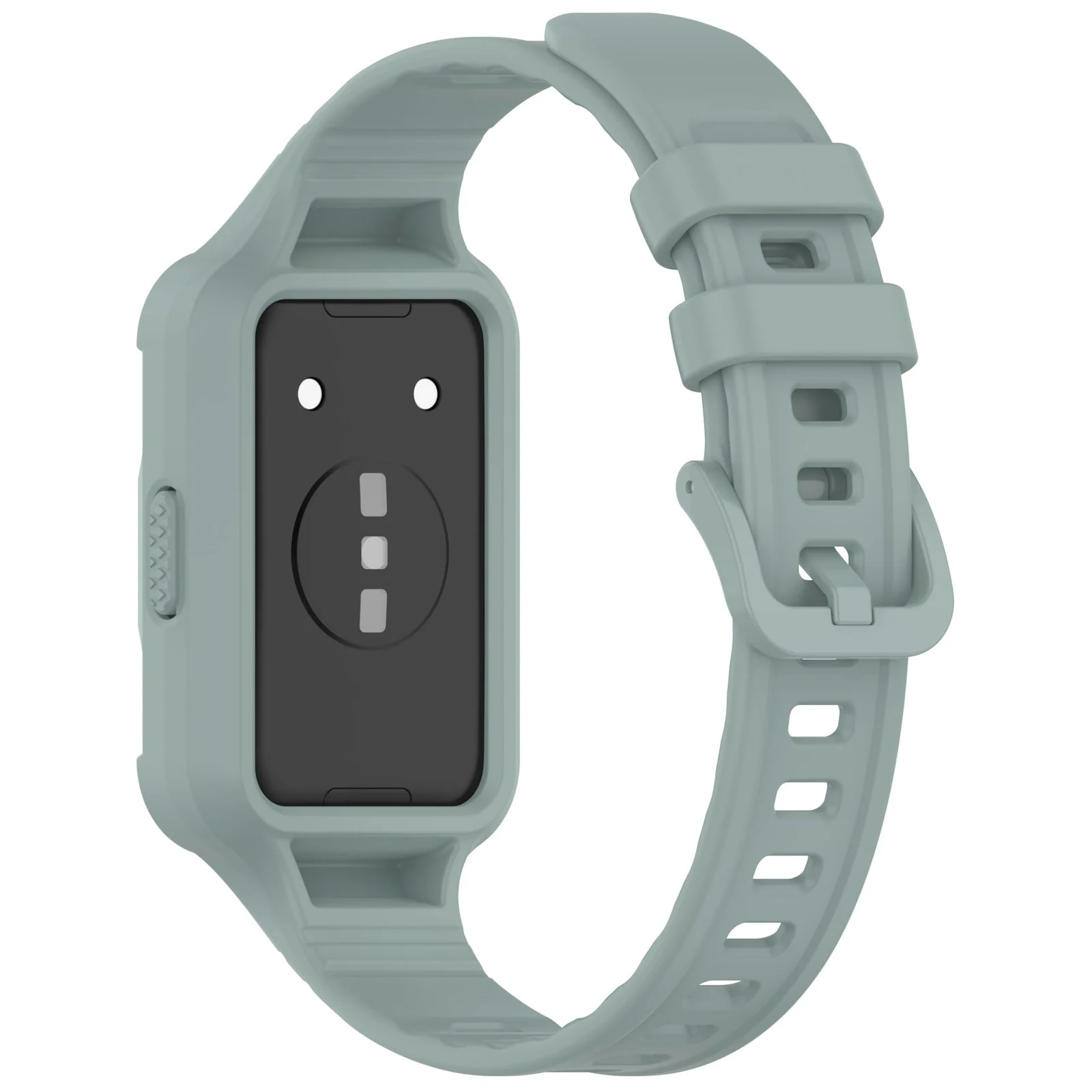 MOBIGON Rugged Silicone Strap with Bumper Case for Huawei Band 11, Pine Green