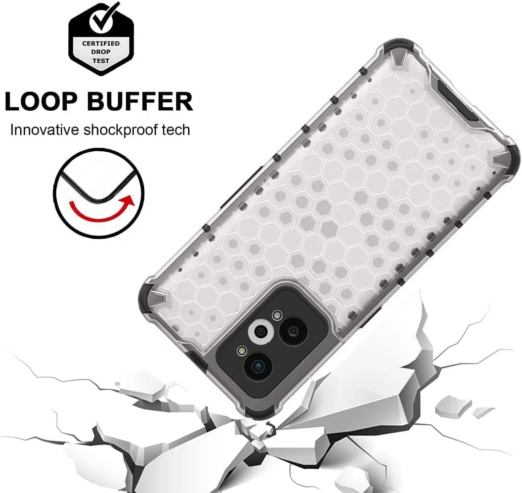 DL3 Mobilak Honeycomb Protective Case for realme GT / GT Neo / Neo2T / Q3 Pro 5G, Shock-absorbing protection, Transparent design, Slim, lightweight profile - Black